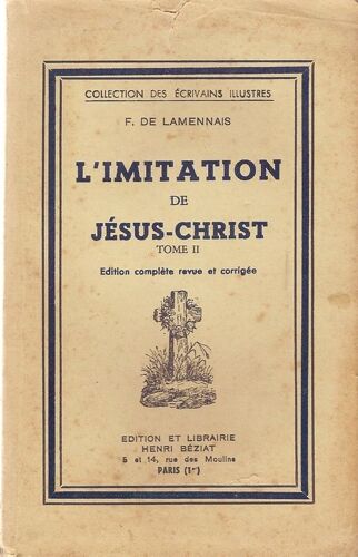 L'imitation De Jésus-Christ Tome Ii