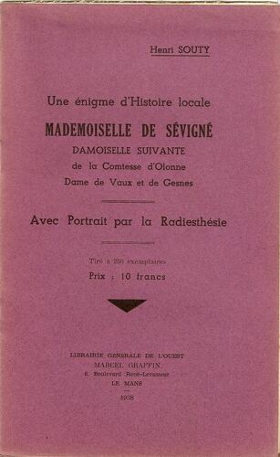 Sarthe - Gesnes Le Gandelin: Enigme De Mlle De Sévigné