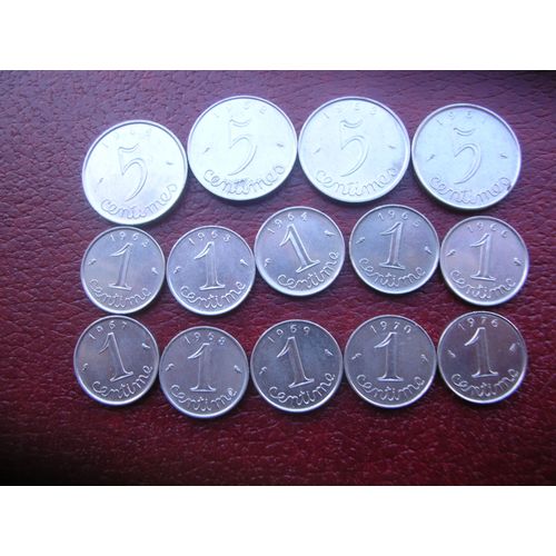 14 Piéces De Monnaies Centimes Épi Différentes