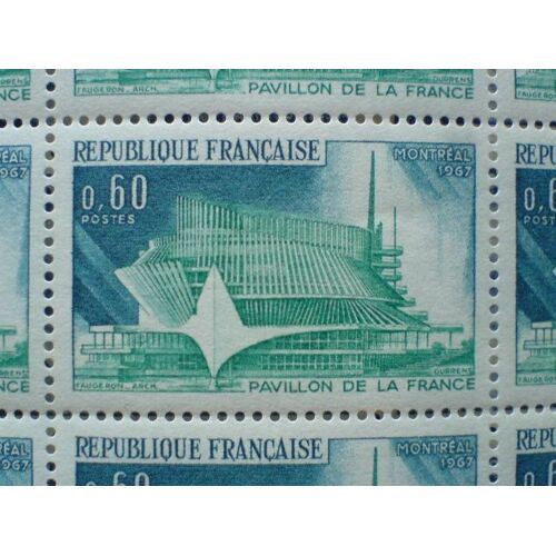 Feuille De 50 Timbres Pavillon De La France  Montreal Yt 1519
