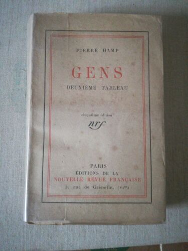 Gens Deuxième Tableau Édition Originale 1923