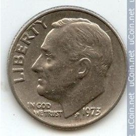 Etats Unis D'amérique ( U S A ) = Pièce De One Dime ( Ten Cents ), Année 1973 Sans Lettre