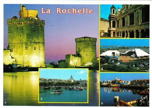 Carte Postale, France, Charente Maritime, La Rochelle, Le Port, Cour De L'hôtel De Ville Et L'aquarium - Oblitération Du 24/08/1995