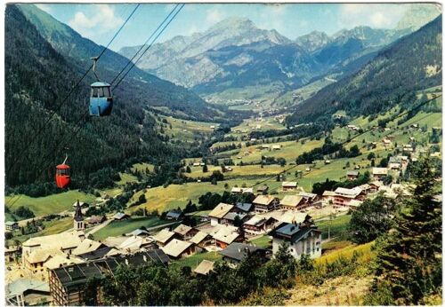 Carte Postale, France, Rhone Alpes, Haute Savoie, Chatel, Le Village, La Vallée D'abondance Et La Mont Chauffé, Le Télécabine De Super Chatel - Oblitération Du 21/08/1972
