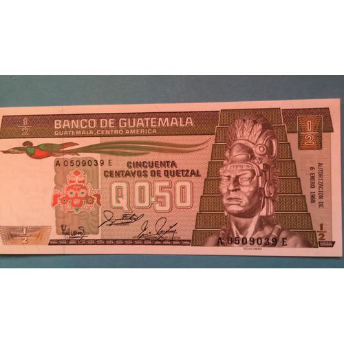 Billet Guatemala 0.50 Quetzal - 1988