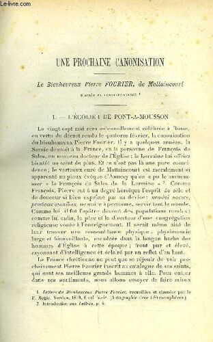Etudes Religieuses, Philosophiques, Historiques Et Littéraires Tome 71 N° 1 - Une Prochaine Canonisation, Le Bienheureux Pierre Fourier Par P.H. Chérot, Aurons Nous La Peste ? Par P.H. Martin, France(...)