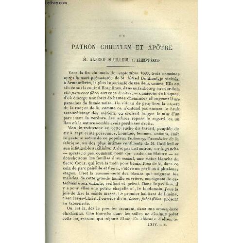 Etudes Religieuses, Philosophiques, Historiques Et Littéraires Tome Lxiv N° 3 - Un Patron Chrétien Et Apotre, M. Alfred Dutilleul (D Armentières) Par Le P.V. Delaporte, L Église D Angleterre A-T-Elle(...)