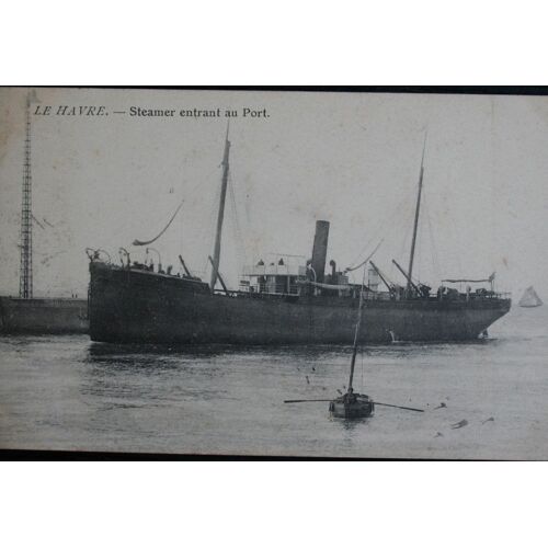 Carte Postale Affranchie : Le Havre, Steamer Entrant Au Port