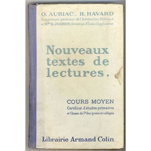 Nouveaux Textes De Lectures, Cours Moyen, Certificat D'etudes Primaires, Et Classe De 7e