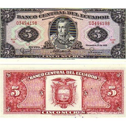 Billet Ecuador 5 Sucre