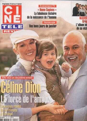 Ciné Télé Revue / 06-01-2005  N° 1 : Celine Dion (6p) - George Clooney (2p) - Gregory Lemarchal (4p) - Sean Penn (2p) - Trevord Howard (2p) - Yves Duteil (3/4p)