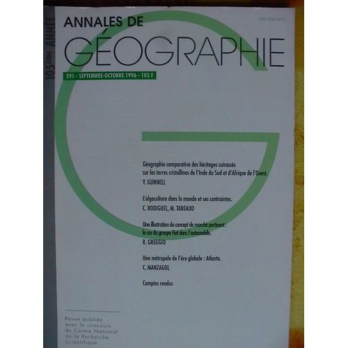 Annales De Géographie  N° 591