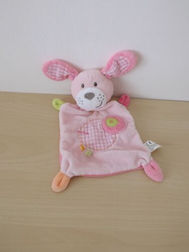 Doudou Lapin Chien Rose Vert Nicotoy