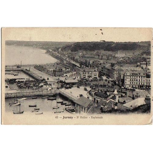 Carte Postale Ancienne De Jersey, St Helier, Esplanade - Oblitération Du 23/08/1910