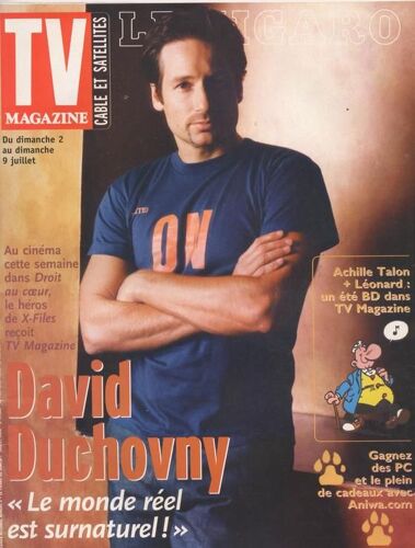Le Figaro Tv / 01-07-2000  N° 17384 : X Files / David Duchovny (1p) - Goran Visnjic (1/2p)