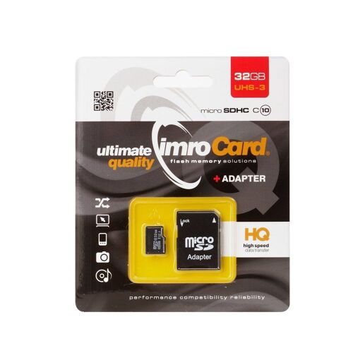 Carte Mémoire Imro® Microsd 32gb Avec Adaptateur / Class 10 Uhs-3
