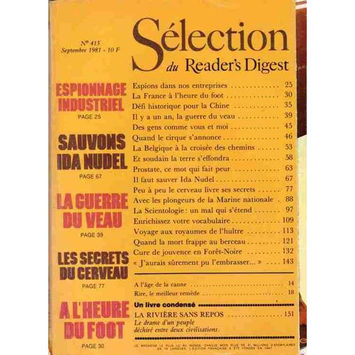 Sélection Du Reader's Digest N° 415 : Les Secrets Du Cerveau