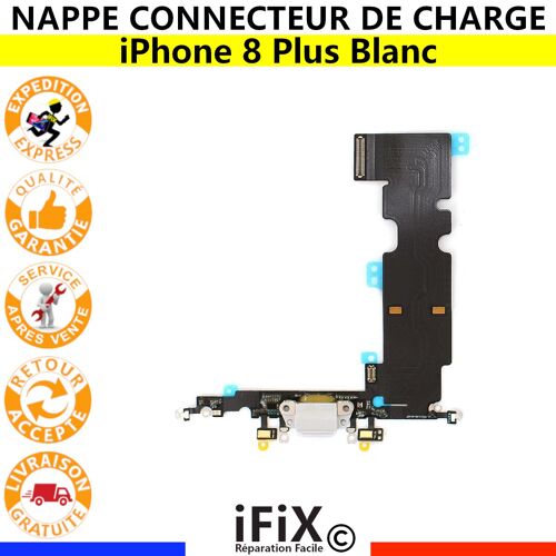 Câble Nappe Connecteur De Charge Iphone 8 Plus Blanc