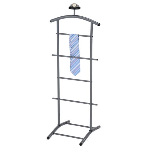 Valet De Chambre Atrix Chevalet De Nuit Portant Pour Vêtements, Structure En Métal Laqué Gris