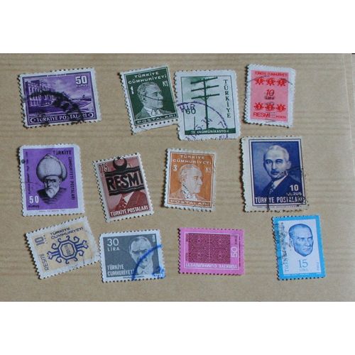 12  Timbres Oblitérés : Turquie