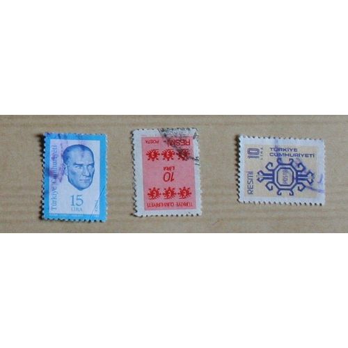3 Timbres Oblitérés : Turquie