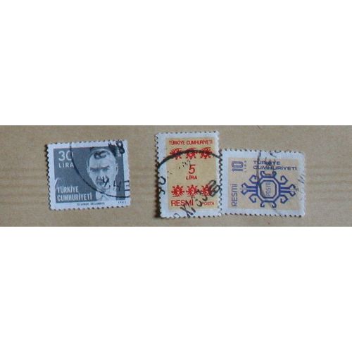 3 Timbres Oblitérés : Turquie
