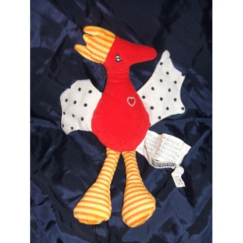 Doudou - Peluche Ikea Kackel - Oiseau Rouge Et Orange
