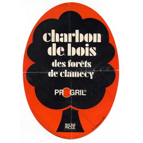 Autocollant Ancien "Progil - Charbon De Bois"