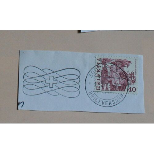 Timbre Suisse Sur Coin D'enveloppe (Avec Flamme)