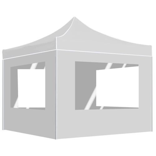 Vidaxl Tente De Réception Pliable Avec Parois Aluminium 2x2 M Blanc