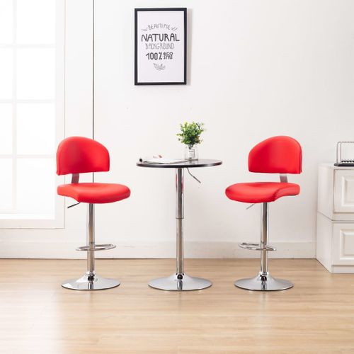 Tabourets De Bar 2 Pcs Rouge Similicuir