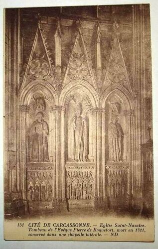 Carte Postale Ancienne Aude Cite De Carcassonne Eglise Saint Nazaire Tombeau De L Eveque Pierre De Rochefort Mort En 1321