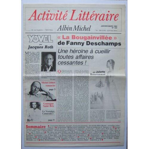 Activité Littéraire N° 332 : Janvier-Mars 1982