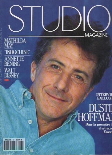 Studio Magazine  N° 60 : Hoffman/Annette Bening/Vincent Perez/Pasco/Anjelica Huston/Deneuve/Disney/May/Dutronc