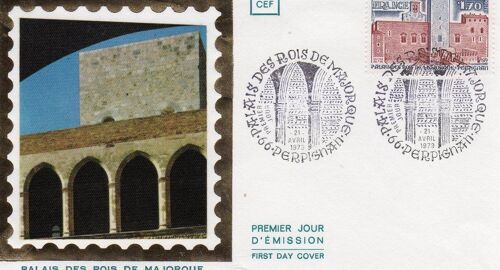 Enveloppe Premier Jour D'émission .Série Touristique. Palais Des Rois De Majorque. Perpignan Le 21 Avril  1979