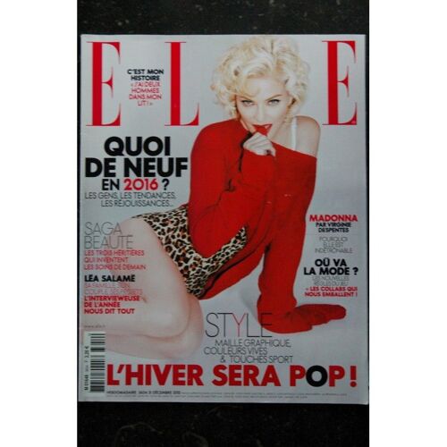 Elle Decembre 2015 Cover Madonna Par Virginie Despentes Pourquoi Est Elle Indetronable