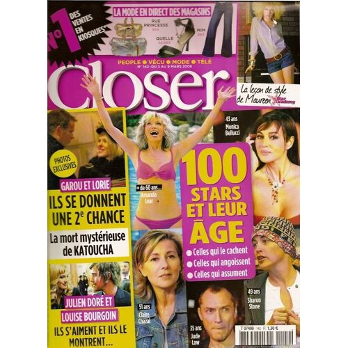 Closer  N° 142 : 100 Stars Et Leur Âge...