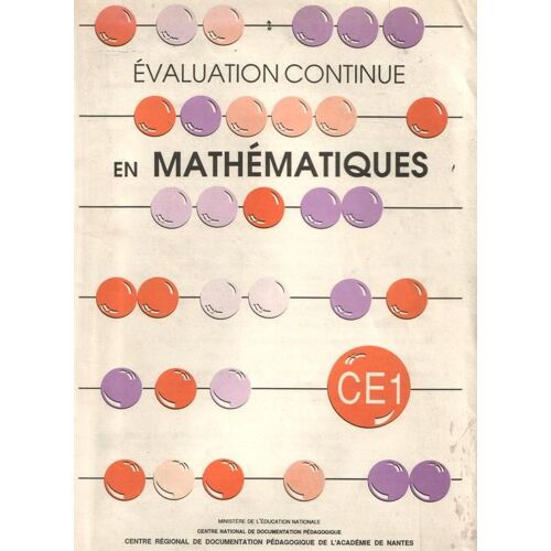Evaluation Continue En Mathématiques Au Ce 1