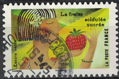 France 2017 Oblitéré Rond Used Les Sens Le Goût La Fraise Acidulée Sucrée Y&t 1455 Su