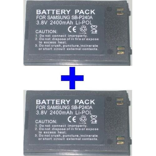 Pack de 2 batteries compatible SAMSUNG SB-P240A SB-P240 *2400mAh*