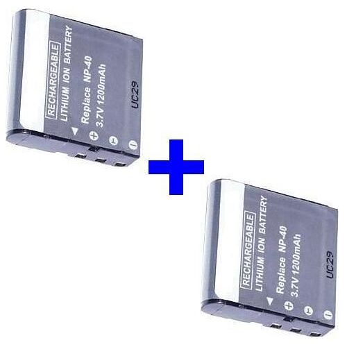 Pack de 2 batteries compatible Casio NP40 NP-40 NP40CA NEUVE **1200mAh**