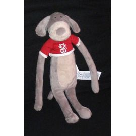 Doudou Chien Gris Pull Rouge Okaidi Obaibi