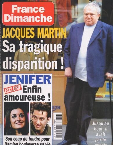 France Dimanche / 19-07-2002  N° 2916 : Damien Saez / Jenifer (1,5p) - David Hallyday (1p) - Michel Berger (1,5p)