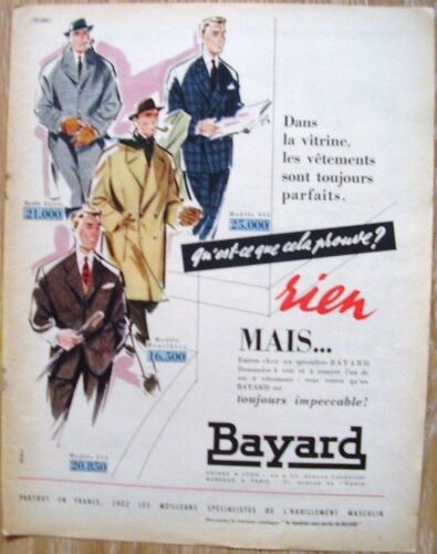 Publicite Ancienne Pour Les Vetements Bayard D'octobre 1956