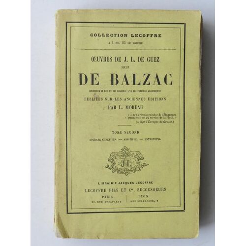 Oeuvres De J.L.De Guez Sieur De Balzac (Tome Ii )