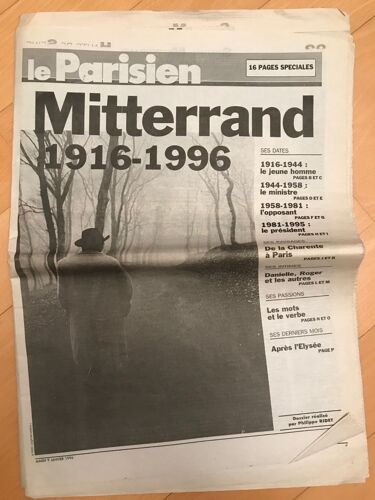 Le Parisien N° 15970 Du 9 Janvier 1996 - La Mort De François Mitterrand (Numéro Hommage)