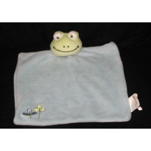 Doudou - Grenouille Plat Carré Bleu