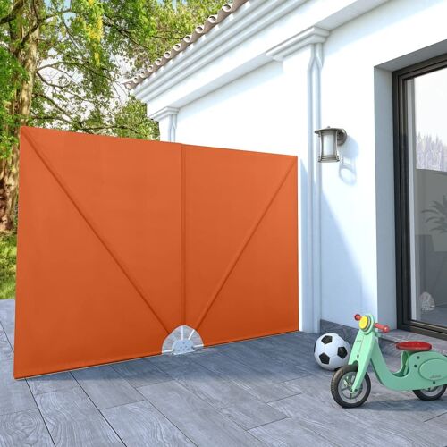 Auvent Latéral Pliable De Terrasse Terre Cuite 240 X 160 Cm