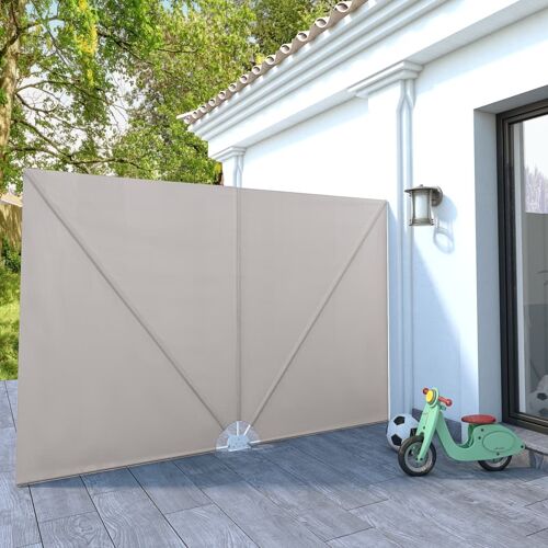Vidaxl Auvent Latéral Pliable De Terrasse Crème 300 X 200 Cm