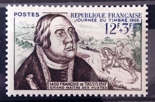 Journée Timbre 1956 - François De Tassis 12f+3f (Impeccable N° 1054) Neuf** Luxe (= Sans Trace De Charnière) - Cote 3,50 - France Année 1956 - N11124